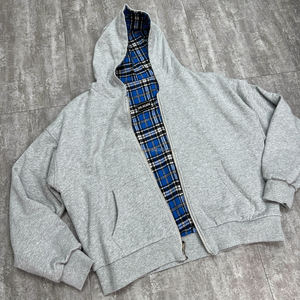 Sweat-shirt à capuche personnalisé en coton épais 460 g/m², double fermeture éclair, doublure en molleton français, pour hommes - Product Image 1