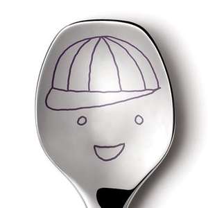 Juego de Cubiertos de Plata con Diseño de Dibujos Animados, Grabado en la Cara, Ideal para Niños y Decoración de Mesa Divertida, de la India - Product Image 3