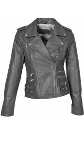 แจ็กเก็ตหนังสำหรับผู้หญิงใน2024เสื้อแจ็กเก็ตหนังสำหรับฤดูหนาวปกตั้งพิมพ์โลโก้ OEM - Product Image 3