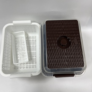 Boîte de rangement en plastique multicouche avec couvercle et panier de vidange Marque privée OEM acceptée Vietnam fabricant prix direct usine - Product Image 1