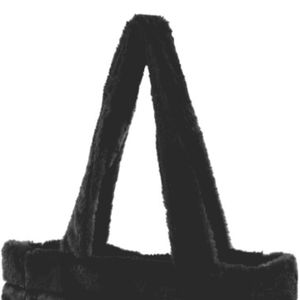 Zeta Phi Beta ZPB Sorority Fur Tote Bag Black with Blue White Embroidered Letters 1920 Plush Handbag Greek Life Sorority Gift - Product Image 5