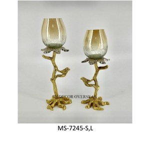 Antler Designer High Grade Gold Plated Premium Quality Metal Made Hotel And Restaurant Table Centerpiece Candle Holder Supplies - Product Image 2