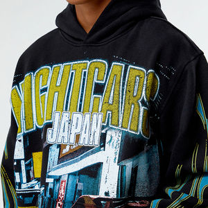 Sudadera con Capucha de Alta Calidad para Hombre, Estilo Urbano Invernal, Estampado Digital, Estilo Retro Desgastado, Hip Hop, Transpirable, 100% Algodón - Product Image 3