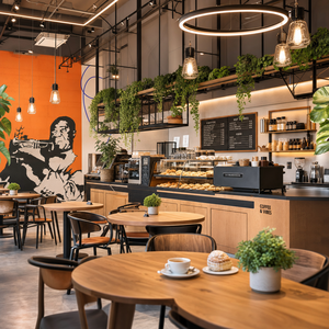 面包店咖啡厅LED展示架户外家具咖啡桌酒店家具餐厅家具酒吧餐车结账牌酒吧 - Product Image 4