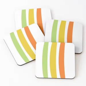 Blue <b>Wooden</b> Coasters <b>Set</b> Printed <b>Tea</b> Cup Serving Mats & Pads 4 Pieces with Competitive Price for Home Kitchen Use - Product Image 4