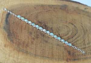 Natural Ethiopian Opal Bracelet 925 Sterling Silver Adjustable Handmade Gemstone Jewelry <b>October</b> <b>Birthstone</b> Gift - Product Image 2