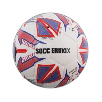 Ballon de football de qualité professionnelle Max SMX-001, hybride, cousu à la main, entraînement sportif, design personnalisé, PVC, caoutchouc, cuir, blanc