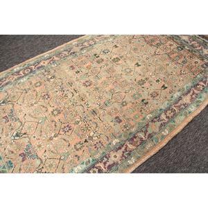 Alfombra vintage de 5.1x9.4 pies, alfombra turca, geométrica verde cobre con elementos florales. - Product Image 3