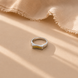 Yellow Gold Boho <b>Statement</b> <b>Ring</b> for Men with Bezel-Set Gemstone Retro Wedding Jewelry - Product Image 4