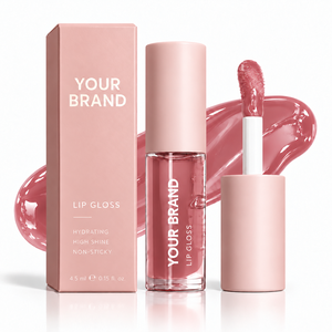 Brillo Labial Rosa Pálido de Marca Privada, Brillo Labial Hidratante, Aceite Labial Brillante, Lápiz Labial Líquido No Pegajoso, Color Personalizado, Cosmético - Product Image 1