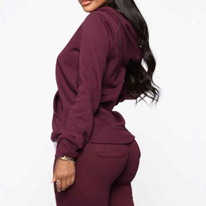 Conjunto Deportivo de 2 Piezas con Capucha para Invierno, Estilo Urbano, Personalizado con Estampado Puff, para Mujer, Talla Grande, Felpa de Algodón, Venta al Por Mayor - Product Image 5