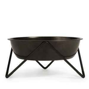 Bol pour chien fini noir mat Cadre en fer avec mangeoire pour chien en acier inoxydable avec bol en acier inoxydable - Product Image 1