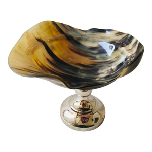 Tazón para mezclar cuerno al por mayor con base de níquel metal pulido diseño de tendencia forma personalizada utensilios de cocina tazón de comida - Product Image 1