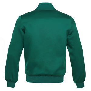 Chaqueta universitaria de satén hacia adelante a la moda, chaqueta de béisbol Bomber OEM personalizada para hombres y mujeres, ropa Unisex con bordado de logotipo - Product Image 2