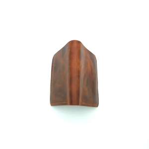 Cartera plegable clásica de cuero Crazy Horse marrón, cierre abierto de estilo Vintage, diseño corto minimalista delgado con cierre abierto de 2017 - Product Image 3