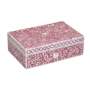 Caja de joyería floral con incrustaciones de hueso Artículos de regalo y promoción Caja de almacenamiento para decoración del hogar de la India por Quality Handicrafts - Product Image 3