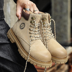 Botas Amarillas para Hombre, Otoño-Invierno 2026, Nuevas, de Piel de Cerdo de Primera Capa, Botas Cortas Casuales Estilo Martin, Botas Cálidas para Motocicleta - Product Image 4