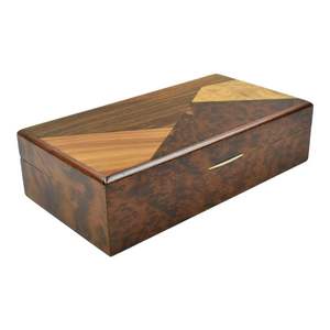 Wooden parquet design <b>storage</b> box square container decorative organizer jewelry holder multipurpose keepsake <b>chest</b> handmade case - Product Image 2