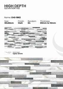 Revêtements de façade haut de gamme utilisant des carreaux en porcelaine à finition mate de 300x600 mm à haute profondeur - Product Image 3