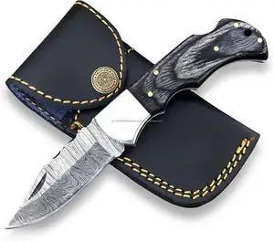 Handmade Premium Quality Knives Small Pocket Knife for Outdoor Camping Hiking Back Lock Blade Made of Authentic Damascus Steel