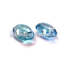 Precio de fábrica al por mayor en Topacio azul cielo natural 12X16 MM piedras preciosas sueltas de corte facetado de forma ovalada para la fabricación de joyas - Product Image 1