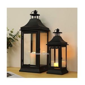 Juego de 2 velas de tamaño y forma personalizados, farol colgante de hierro y vidrio de Color blanco a un precio atractivo - Product Image 3