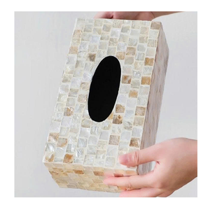 Boîte à mouchoirs en nacre faite à la main en gros, support à mouchoirs en nacre de qualité supérieure, qualité export - Product Image 2