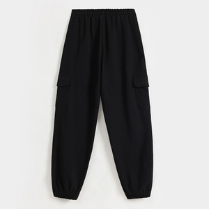 Pantalon en coton pour femme de qualité supérieure, coupe régulière, fermeture à cordon, tissu en toile, plat, respirant, séchage rapide pour l'automne - Product Image 6