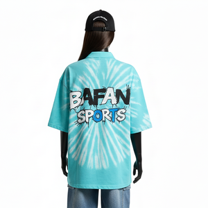 Camiseta Polo para Mujer de Alta Calidad, 220 GSM, Algodón Transpirable, Tinte Anudado Aqua, Corte Holgado, Logotipo Personalizado, Camisetas Polo de Algodón para Mujer - Product Image 2