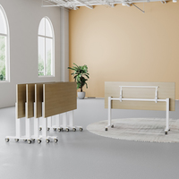 Escritorio de Computadora Moderno de Acero Inoxidable para Oficina en Casa, Diseño Plegable Ahorrador de Espacio con Tapa Abatible, Escritorio Plegable para Trabajo Compartido (1200x600mm)