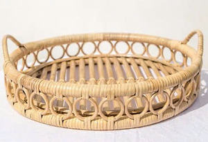 PLATEAU EN ROTIN AVEC POIGNÉE DE HAUTE QUALITÉ EN GROS - Product Image 2