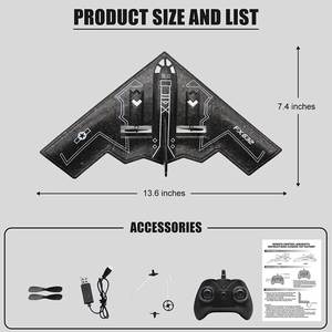 FX632 B-2 pesawat RC Stealth, Model 2.4Ghz busa Remote Control lemparan tangan sayap tetap mainan RC hadiah - Product Image 6