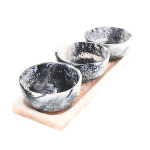 Juego de cuencos de resina modernos de tendencia, aspecto de mármol sombreado negro Natural, la mejor ensalada de frutas rojas de sombra blanca sostenible - Product Image 4