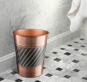 Antique Rustic <b>Metal</b> <b>Waste</b> <b>Bin</b> Handcrafted with Vintage Flair for Stylish Home Office & Public Spaces - Product Image 4