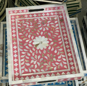 Plateau de service décoratif en os incrusté, design le plus récent, fait à la main, écologique, passe au lave-vaisselle, personnalisable, cuisine, hôtel et maison - Product Image 5