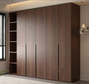 Armoire en bois prête à <span class=keywords><strong>assembler</strong></span>, meubles de chambre à coucher avec plusieurs compartiments, tringles à vêtements et tiroirs pour petit espace - Product Image 4