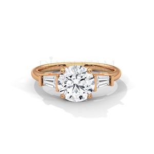 Fascinante anillo solitario de Plata de Ley 925 corte redondo Leb crecido diamante VVS claridad mejora tensión perla bodas - Product Image 3