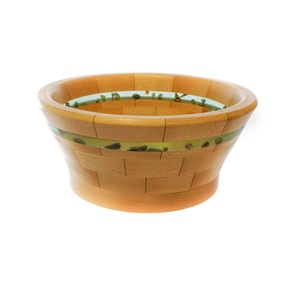 Kitchen Catering Usage Dessert Server Rustic Wooden Bowl Superior Quality Food Server Bowl Rounded Fruit Bowl - Product Image 1