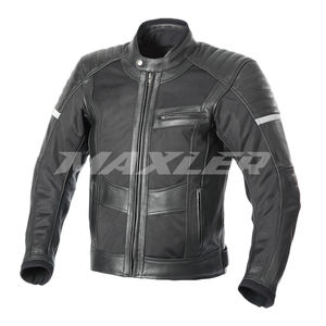 Veste de moto en cuir homologuée CE pour homme | Veste de motard durable | Veste d'équitation en cuir toutes saisons - Product Image 1