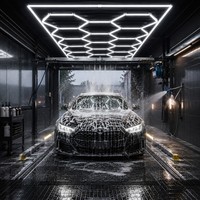 Plafonniers hexagonaux à changement de couleur avec mode RGB dimmable pour gymnase et garage d'atelier en combinaison créative à 5 grilles