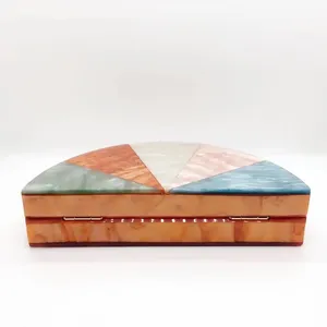 Hand Made Fashion Design Multi <b>Colour</b> Resin Shoulder Clutch Hand Bag for Wedding Parties Anniversary High Profile Evening Clutch - Product Image 2