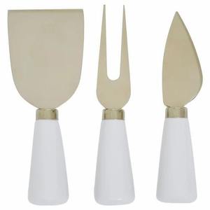 Elegante juego de servidor de queso de metal con mango decorativo, cuchillo de queso de acero inoxidable Premium, herramientas esparcidoras para mesa de cocina - Product Image 6