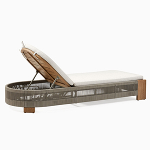 Outdoor Folding Sun Lounger Pool Beach Chair Aluminum With Rattan <b>Sunbed</b> Garden Patio Furniture Set - Sita - Product Image 4