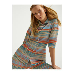 Camisa de punto con detalles de manga TRUVACARD para mujer, elegante, Turquía S23G306 - Product Image 4