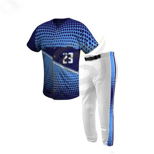 Maillot et pantalon de baseball personnalisés en sergé, uniforme de softball et de sport urbain, 100 % polyester, séchage rapide, respirant, vente en gros - Product Image 2