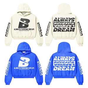 2025 personnalisé hommes pull à capuche grande taille fermeture éclair en gros imprimé surdimensionné sweats lourds avec pantalons de survêtement à motifs - Product Image 1