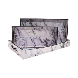 New <b>Marble</b> Table Serving <b>Tray</b> Wholesale Eco-Friendly American Style Handmade with Metal Handle for Wedding Occasion Manufacturer - Product Image 3