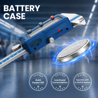 Kaliper Vernier Digital 0-150 mm Alat Ukur Baja Tahan Karat Transfer Data ke Excel Biru