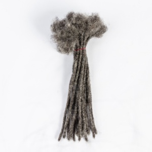 Vente chaude sel et poivre doux à la main <span class=keywords><strong>Dreadlocks</strong></span> Crochet cheveux tresses 100% naturel cheveux humains Loc Extensions - Product Image 5