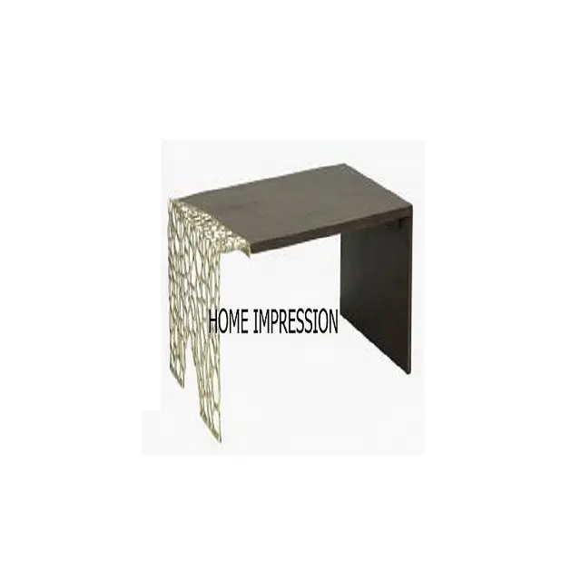 Aluminium En Houten Decoratieve Consoletafel Nieuwe Unieke Luxe Designerlook Moderne Decoratietafel